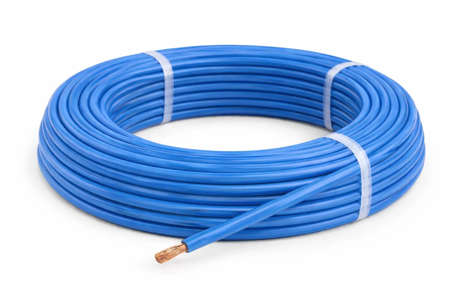 Fil H07V-K 1×6 mm² — bleu — fil souple — couronne 100 m