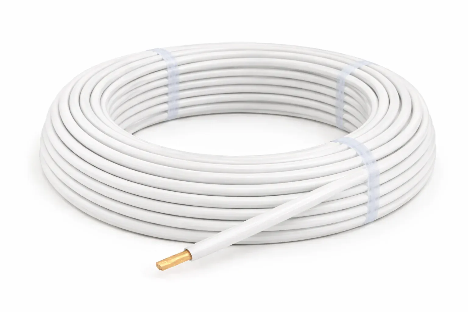 Fil rigide H07V‑U 1×1,5 blanc — couronne 100 m
