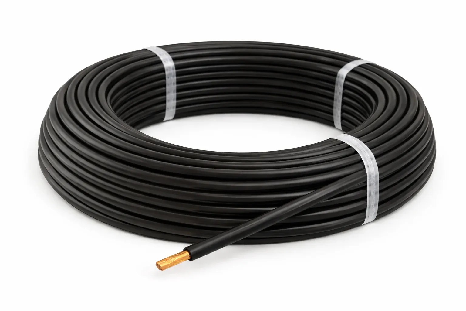 Fil rigide H07V‑U 1×2,5 noir — couronne 100 m
