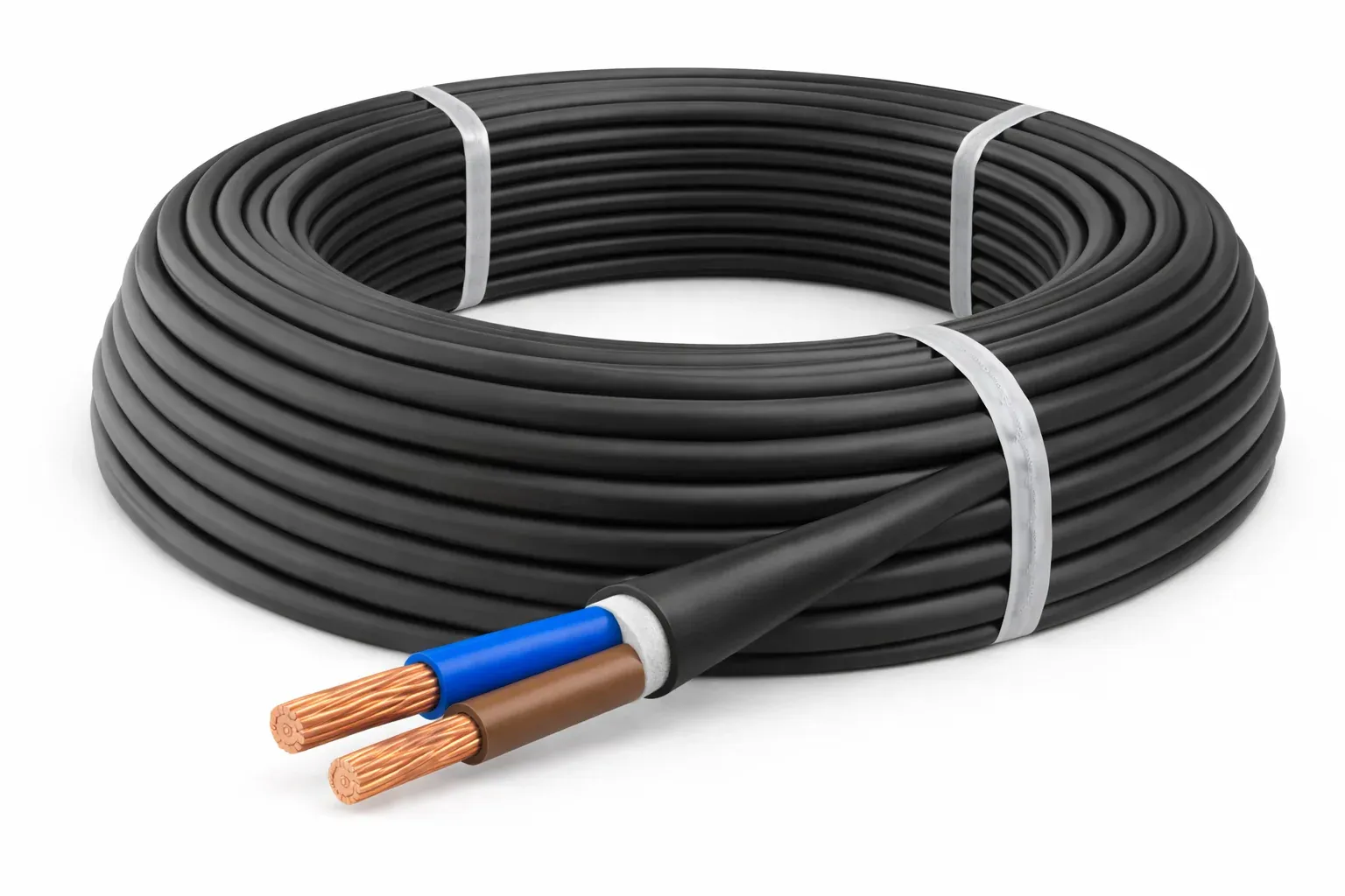 Câble rigide U‑1000 R2V 2×25 — Touret 500m — au mètre