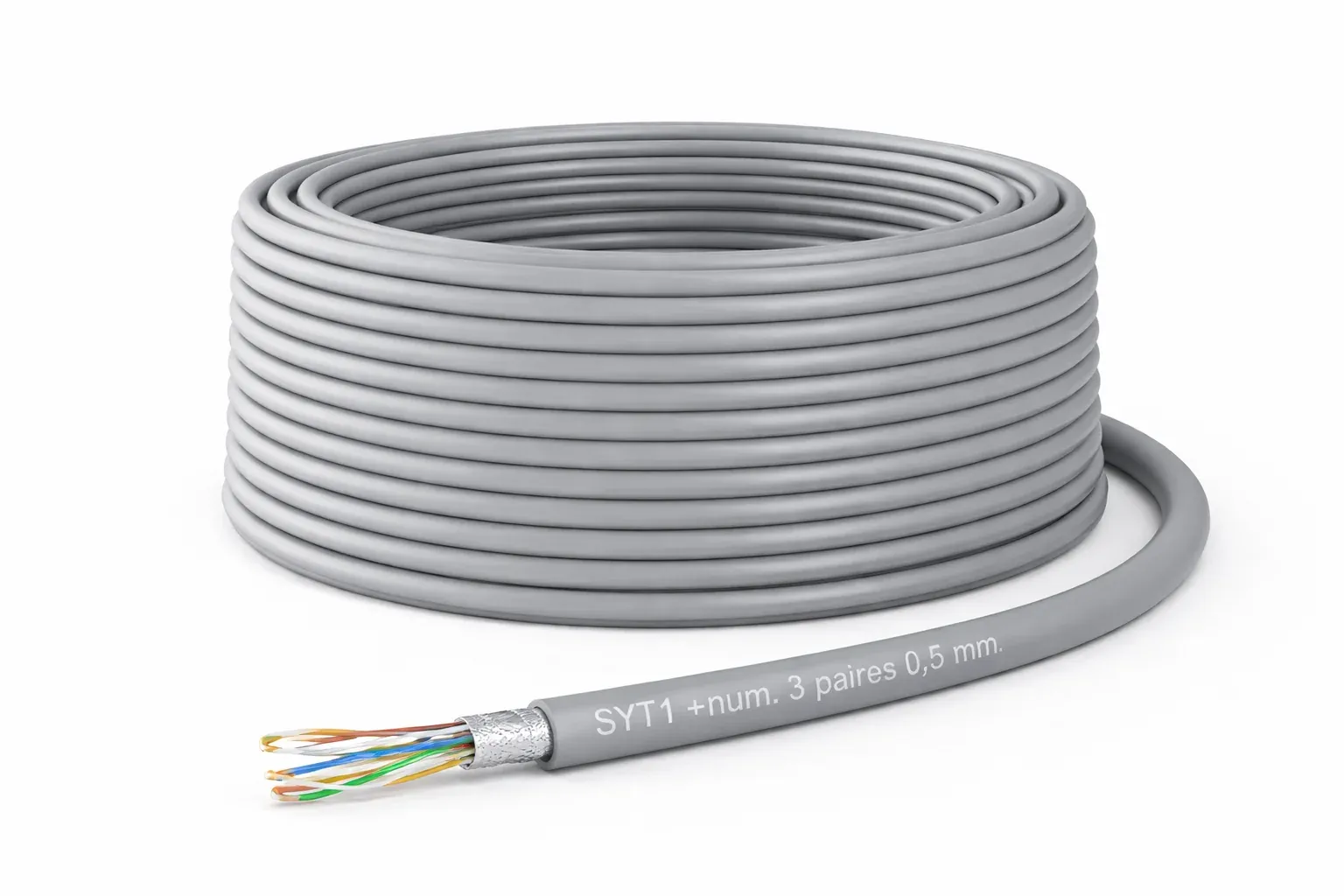 Câble téléphonique SYT1+num. 3 paires 0,5 mm – couronne 100 m — image 1